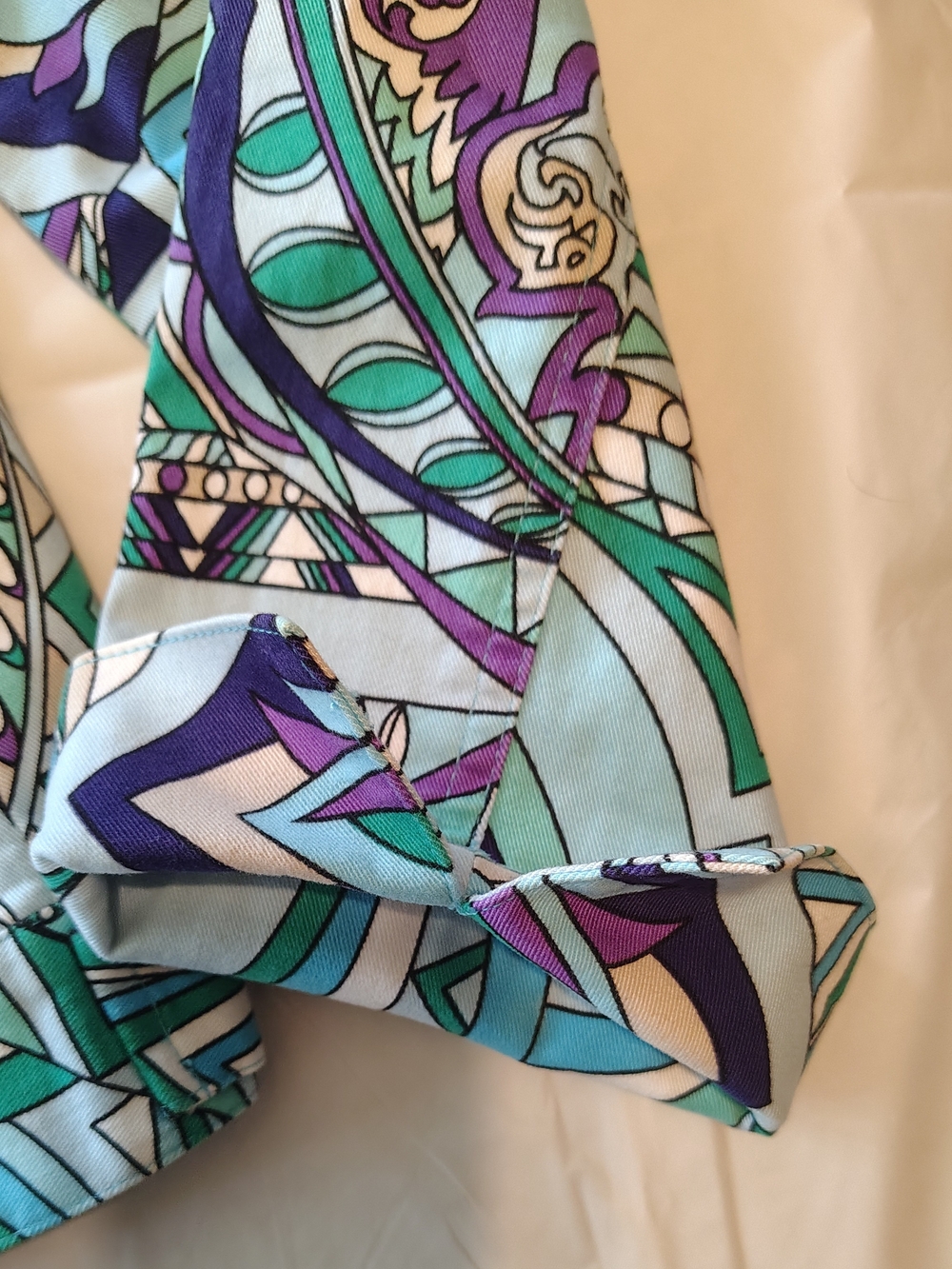 CHICO'S HANNALEE Graphic Print Jacket BLUE TANG CHICOS Sz 1 NWOT - Picture 8 of 10